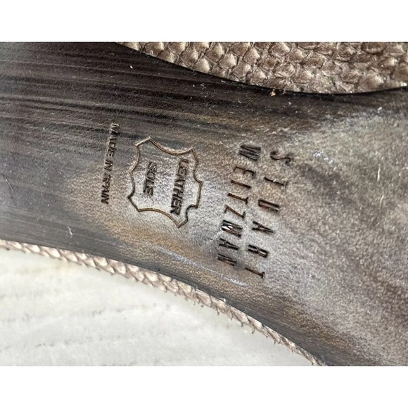 Stuart Weitzman Pointed Snakeskin Pumps Leather - Picture 9 of 10